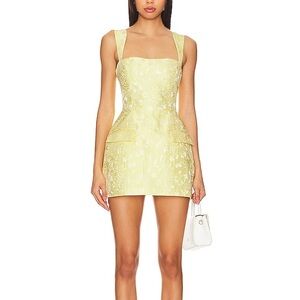 Amanda Uprichard Bethany Yellow Mini Skirt Dress Romper